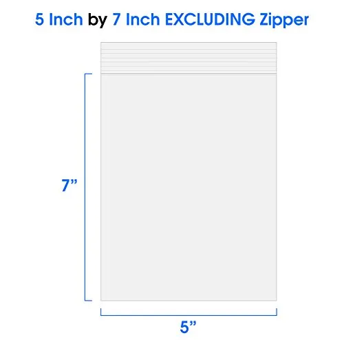 5" x 7"(200/1000 Pack) Re-closable Zip Lock Plastic Clear Poly Bag 2 Mil