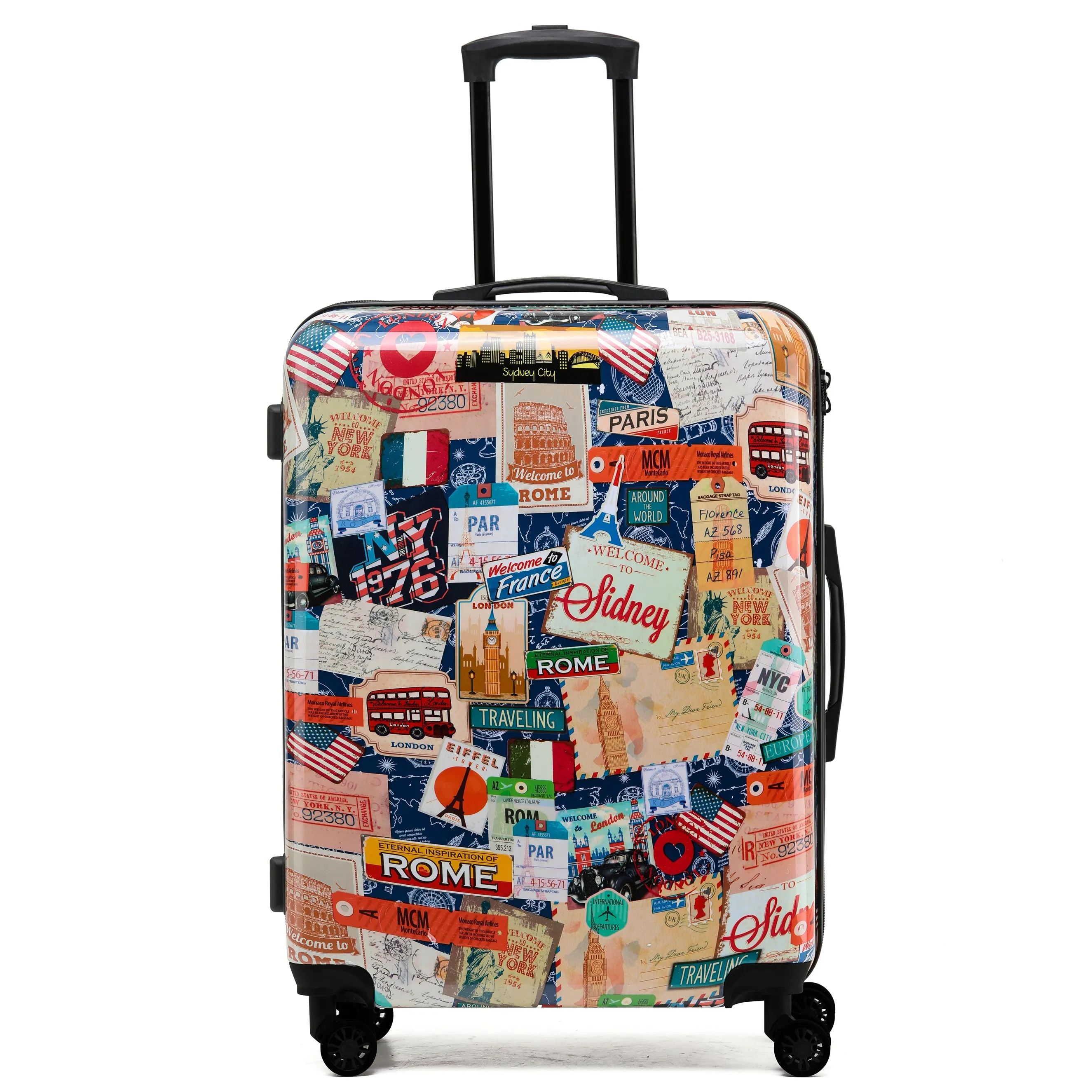 8 Wheel Hard Case Suitcases TSA Lock - Underseat Overhead Cabin & Large Check-in