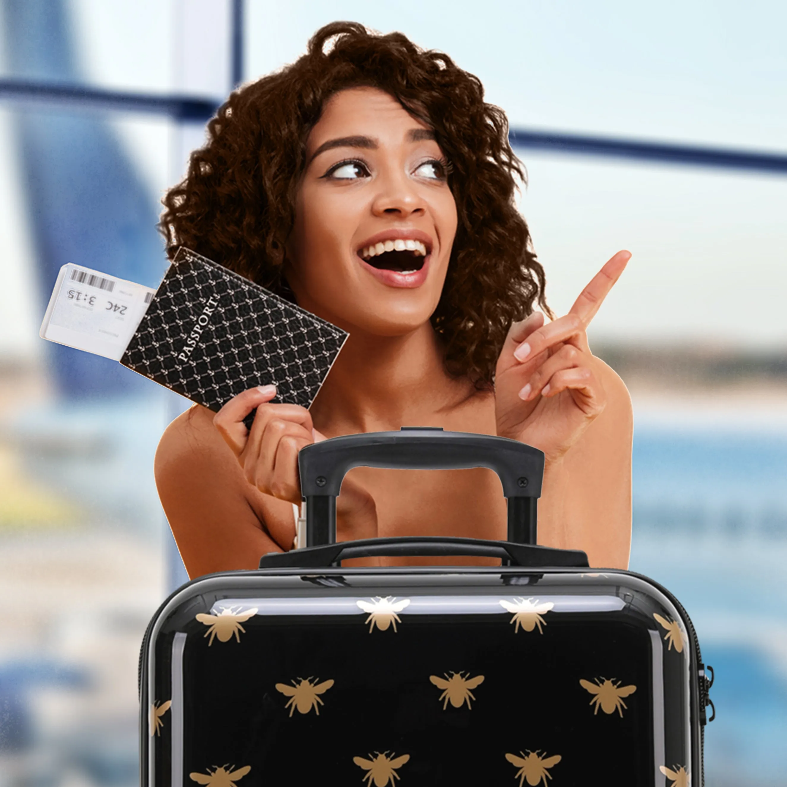 8 Wheel Hard Case Suitcases TSA Lock - Underseat Overhead Cabin & Large Check-in