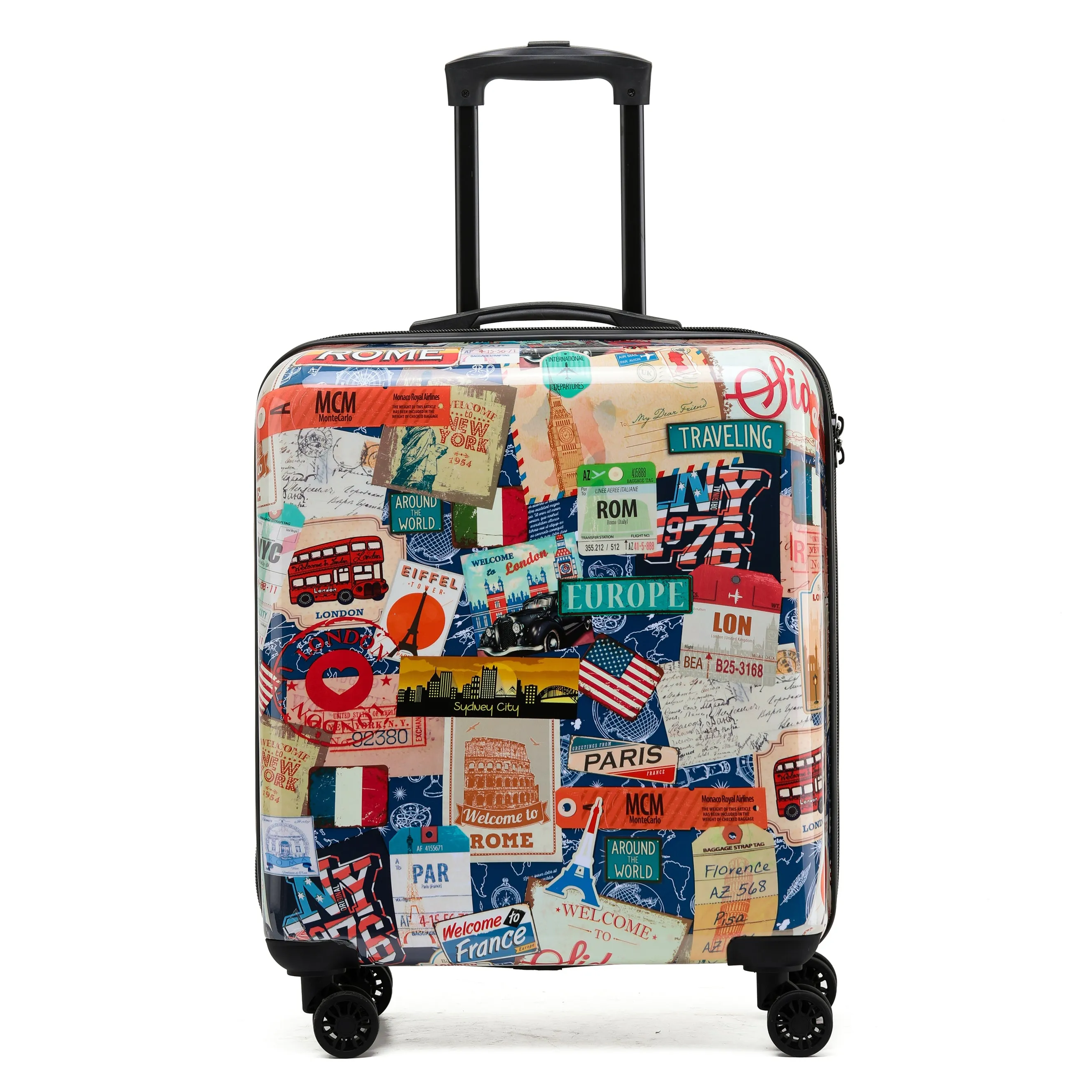 8 Wheel Hard Case Suitcases TSA Lock - Underseat Overhead Cabin & Large Check-in