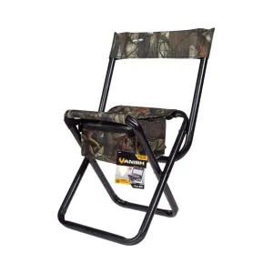 Allen Vanish Folding Hunting Stool with Back, Black G2 Camo
