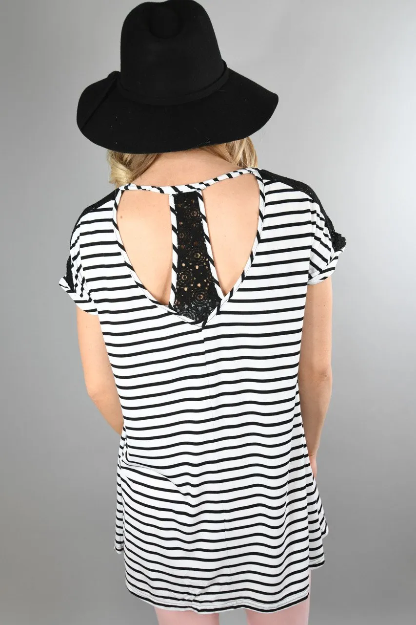 Black Lace Shoulder Top