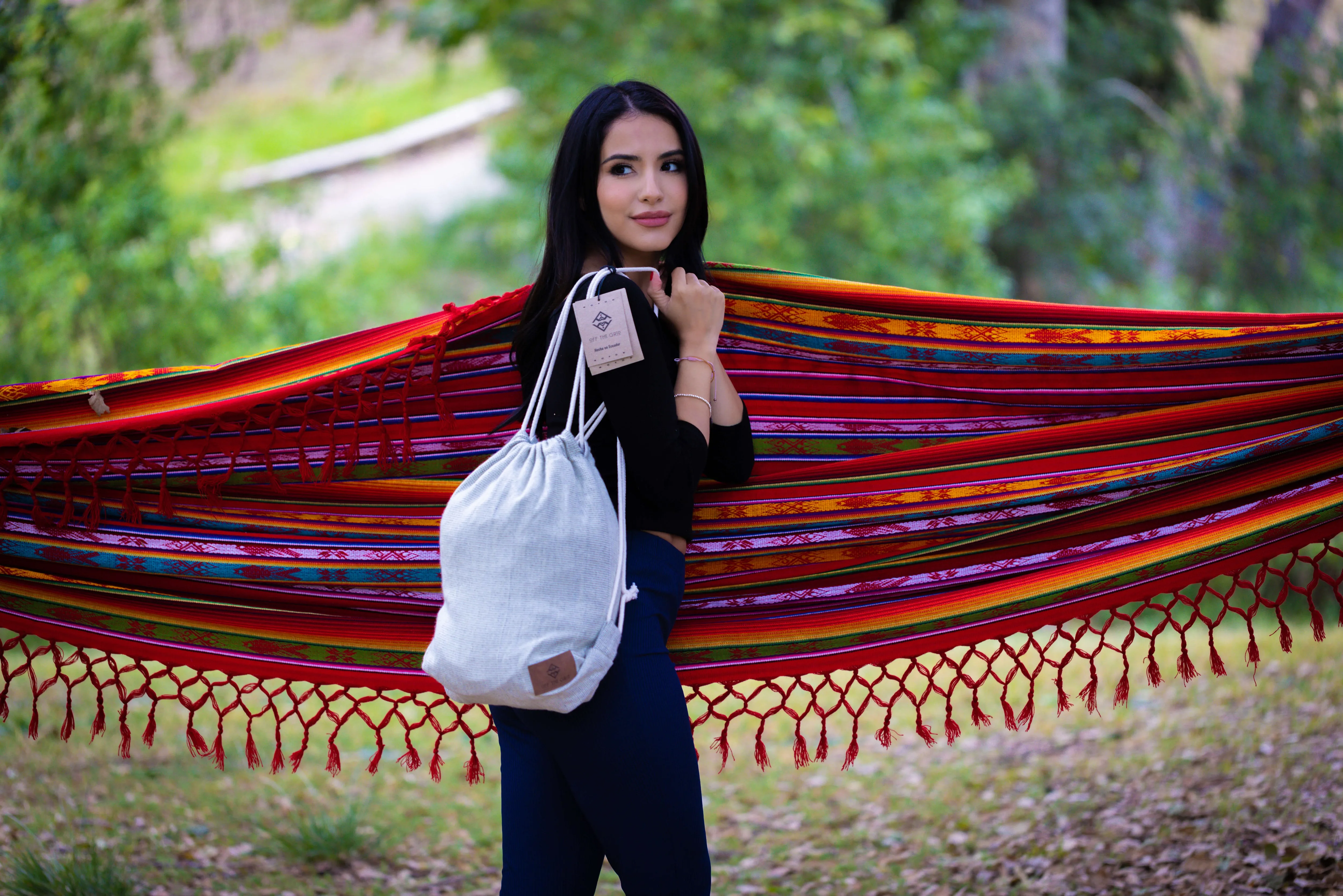 Boho Hammock with Tassel, Handmade, Weather-Resistant, Lightweight | Inti Red