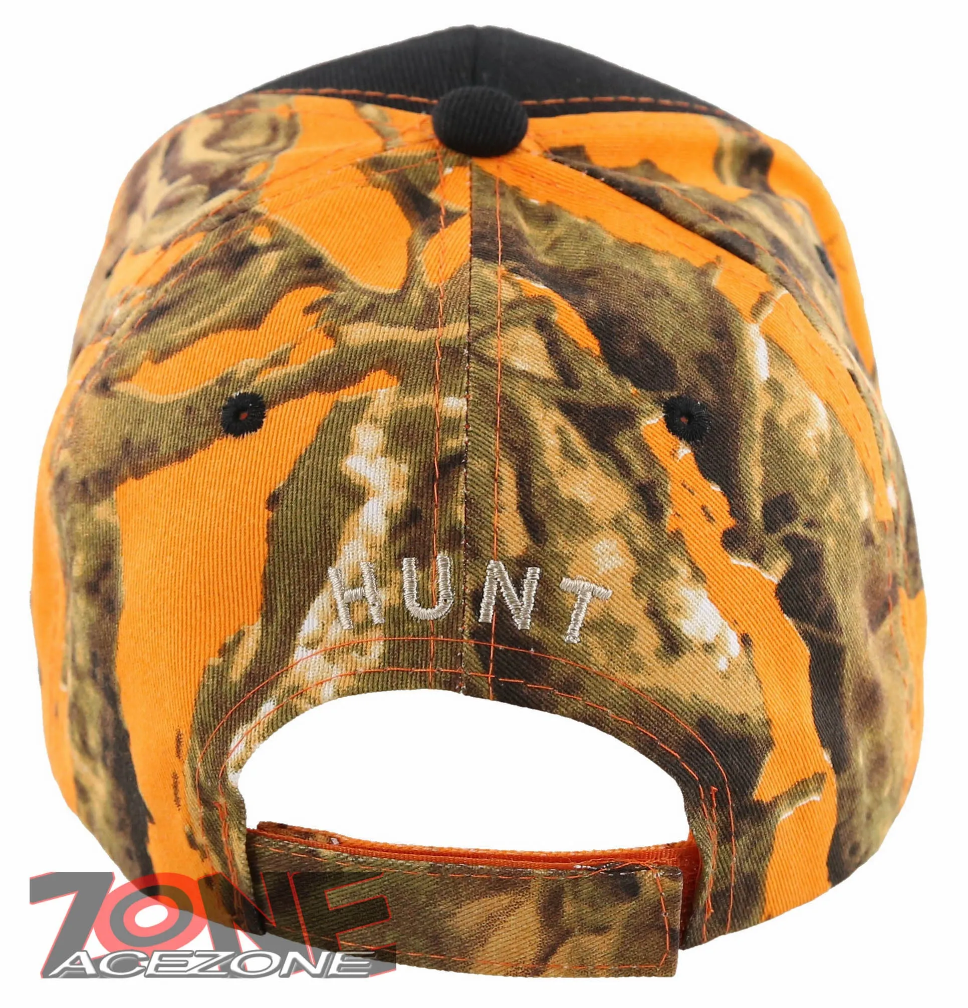 BORN TO HUNT FORCED TO WORK DEER BUCK HUNTING CAP HAT BLACK ORANGE CAMO