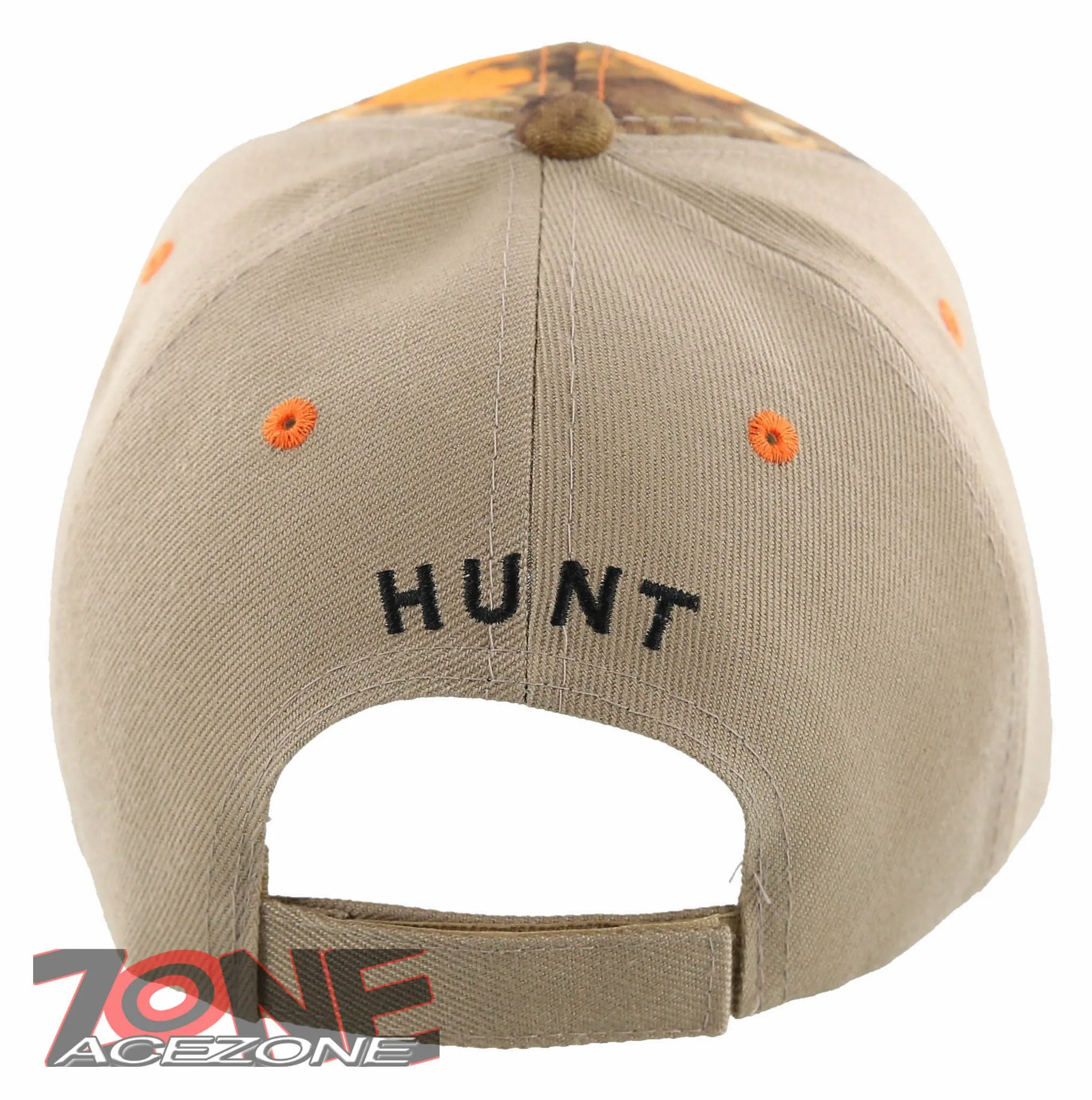 BORN TO HUNT FORCED TO WORK DEER BUCK HUNTING CAP HAT ORANGE CAMO TAN