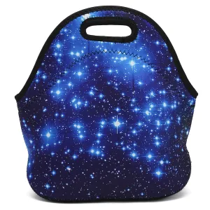Boys Girls Kids Women Adults Insulated School Travel Outdoor Thermal Waterproof Carrying Lunch Tote Bag Cooler Box Neoprene Lunchbox Container Case (Starry Sky)