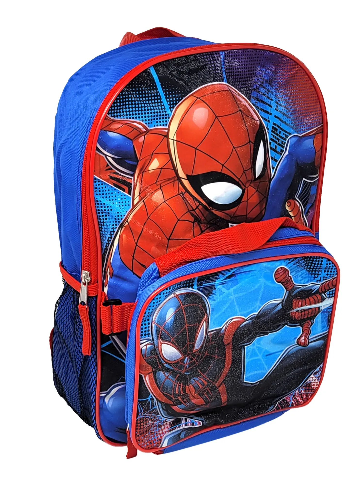 Boys Spider-Man Backpack Insulated Lunch Bag with Sticker Book School Set