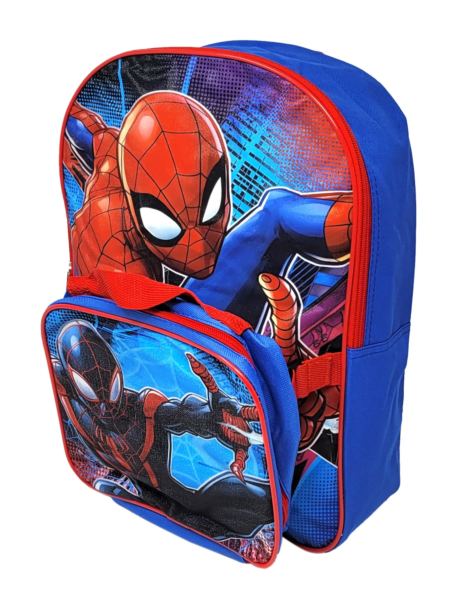 Boys Spider-Man Backpack Insulated Lunch Bag with Sticker Book School Set