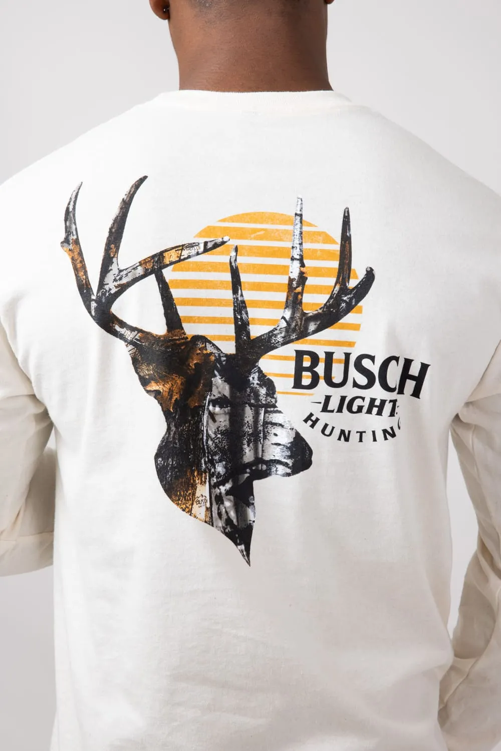 Brew City Buck Hunting Camo Long Sleeve T-Shirt for Men in Cream | 16868-112A-CREAM