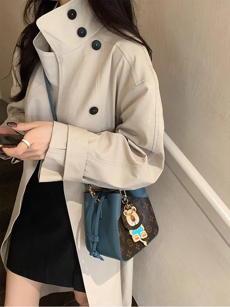 Bucket bag shoulder messenger bag