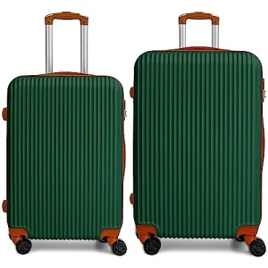 CALDARIUS Suitcase Large & Medium | Suitcase Set | Combination Lock | Travel Bag | Dual Spinner Wheels | Luggage | Lightweight | Hard Shell (Olive, Medium 24"   Large 28")