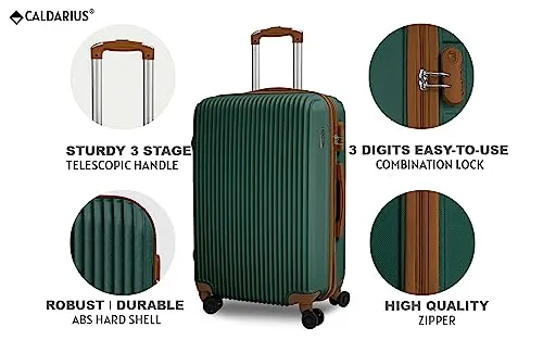 CALDARIUS Suitcase Large & Medium | Suitcase Set | Combination Lock | Travel Bag | Dual Spinner Wheels | Luggage | Lightweight | Hard Shell (Olive, Medium 24"   Large 28")
