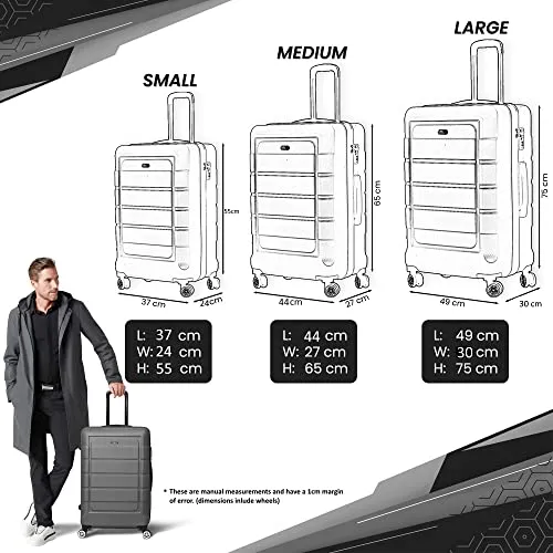 CALDARIUS Suitcase Set | Hard Shell Suitcase | Lightweight | with Combination Lock | 4 Dual Spinner Wheels | Travel Bag, Luggage Sets, (3 Piece Full Set) (Rose)