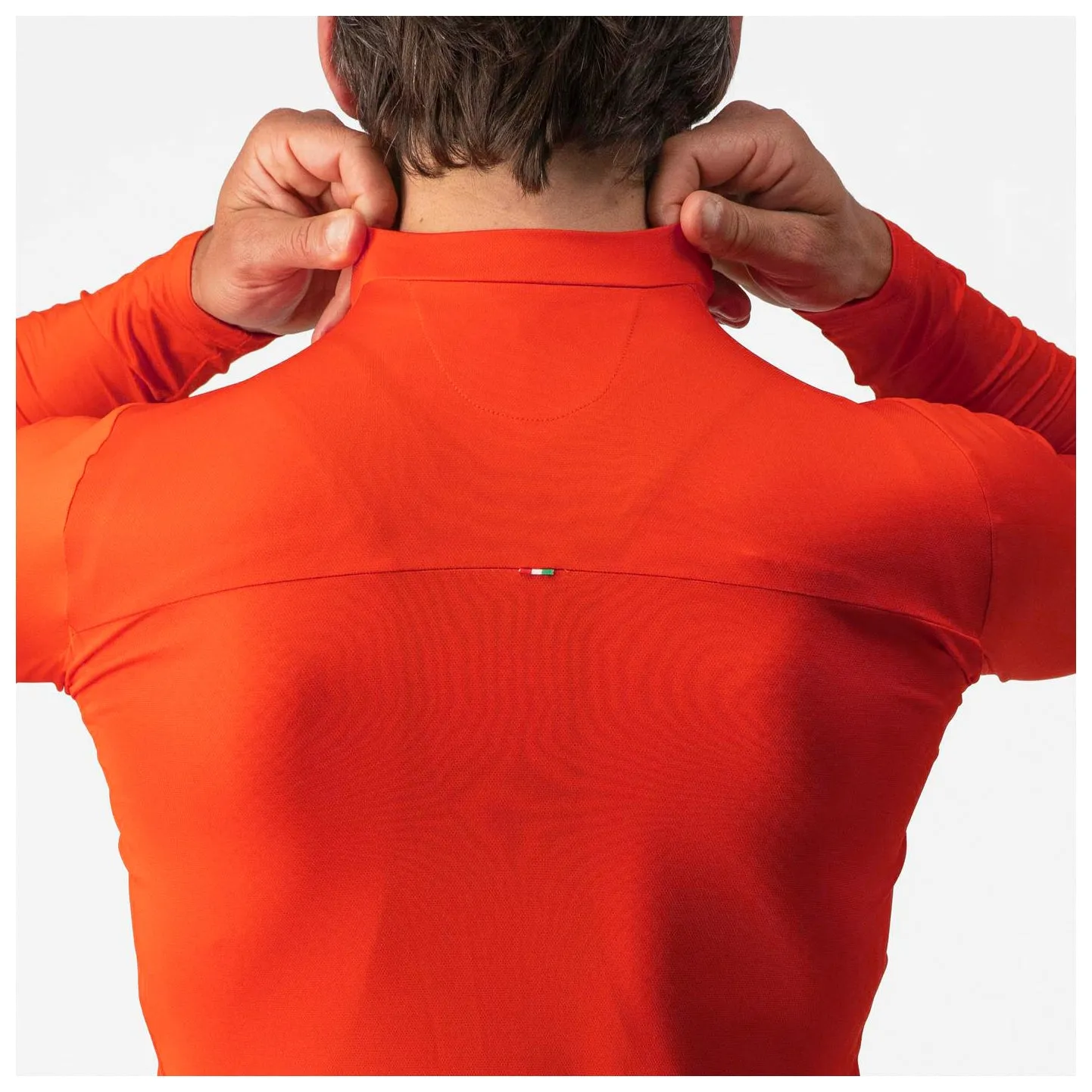 Castelli Prologo 7 Long Sleeve Cycling Jersey - Fiery Red/Light Black/Ivory - XL