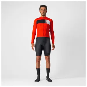 Castelli Prologo 7 Long Sleeve Cycling Jersey - Fiery Red/Light Black/Ivory - XL