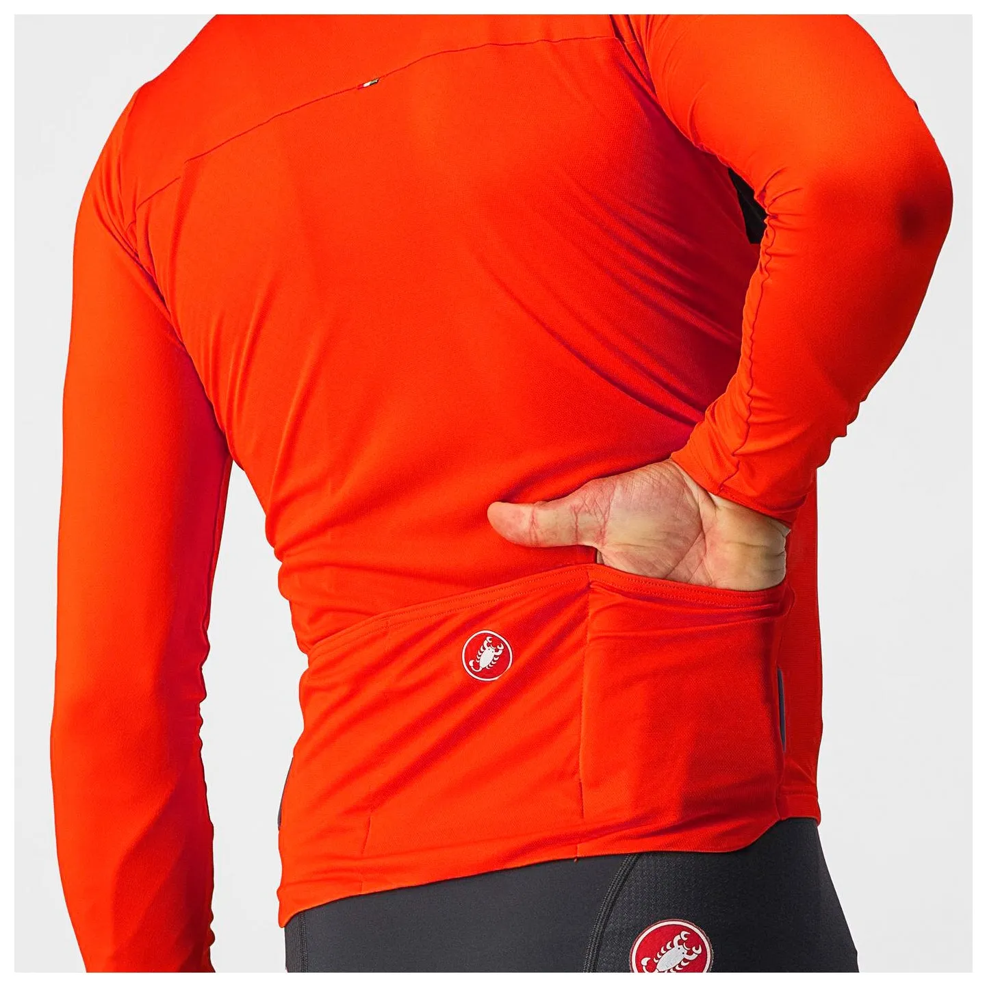Castelli Prologo 7 Long Sleeve Cycling Jersey - Fiery Red/Light Black/Ivory - XL