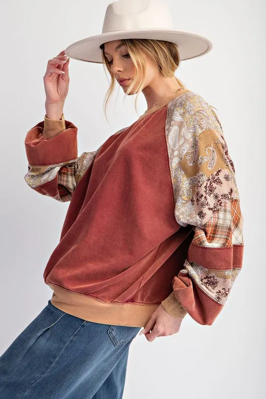 Cheery Wood Raglan Vintage Washed Long Sleeve 1x -3x * on sale *