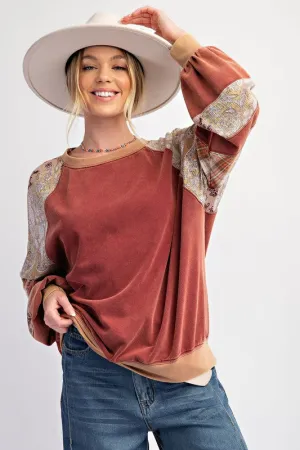 Cheery Wood Raglan Vintage Washed Long Sleeve 1x -3x * on sale *