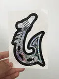 Chrome Fishhook decal