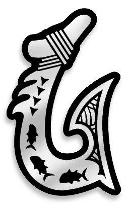Chrome Fishhook decal