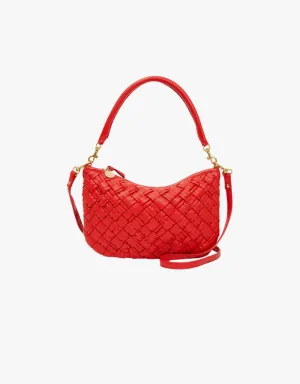 Clare V. Petite Moyen Messenger in Rossa Puffy Woven