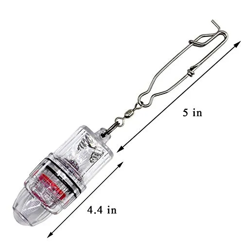 Deep Drop LED Fishing Light with Clip Underwater Fish Attracting Lamp Fishing Lure LED Flashing Light 2,100 ft Red
