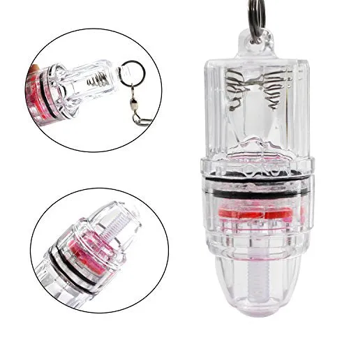 Deep Drop LED Fishing Light with Clip Underwater Fish Attracting Lamp Fishing Lure LED Flashing Light 2,100 ft Red