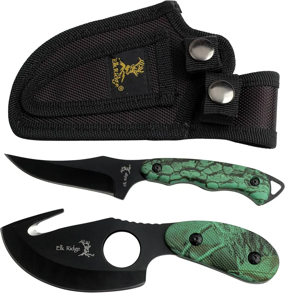 Elk Ridge - 2-PC Fixed Blade Hunting Knife Set - ER-300CA
