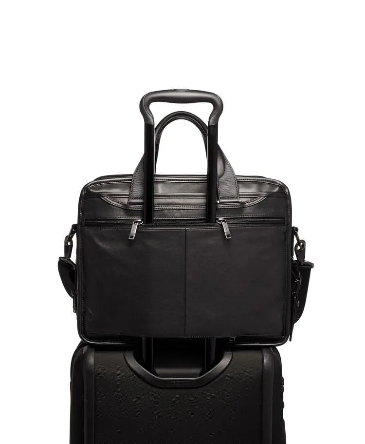 Expandable Organizer Laptop Brief Leather