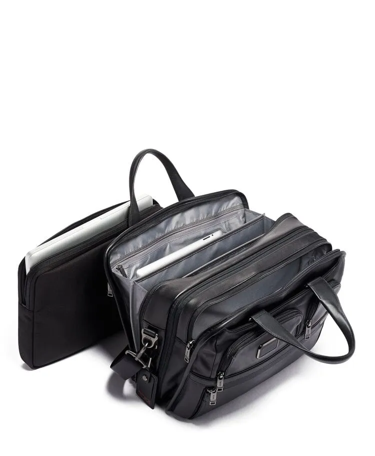 Expandable Organizer Laptop Brief Leather