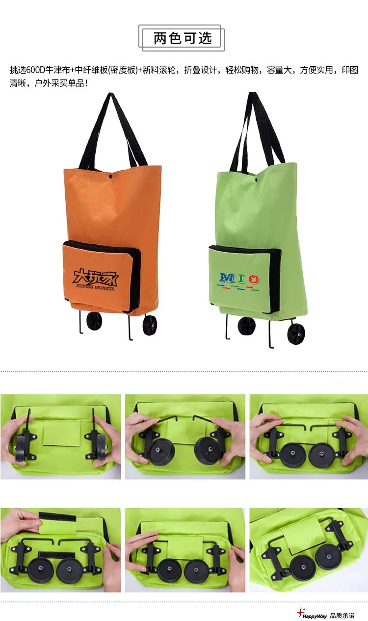 Foldable Shopping Trolley Bag With Wheels