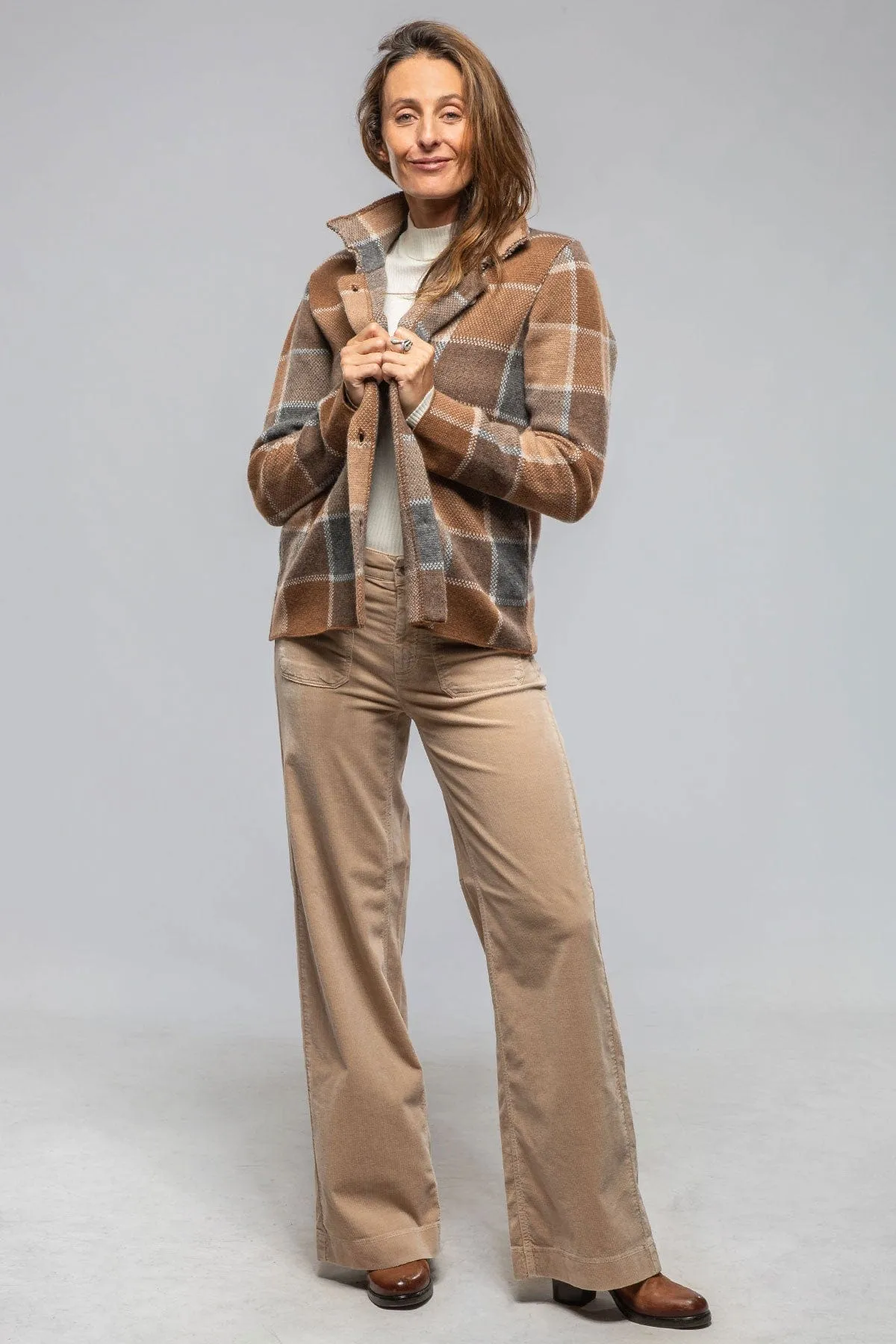 Fulvia Cashmere Plaid Shirt In Brown