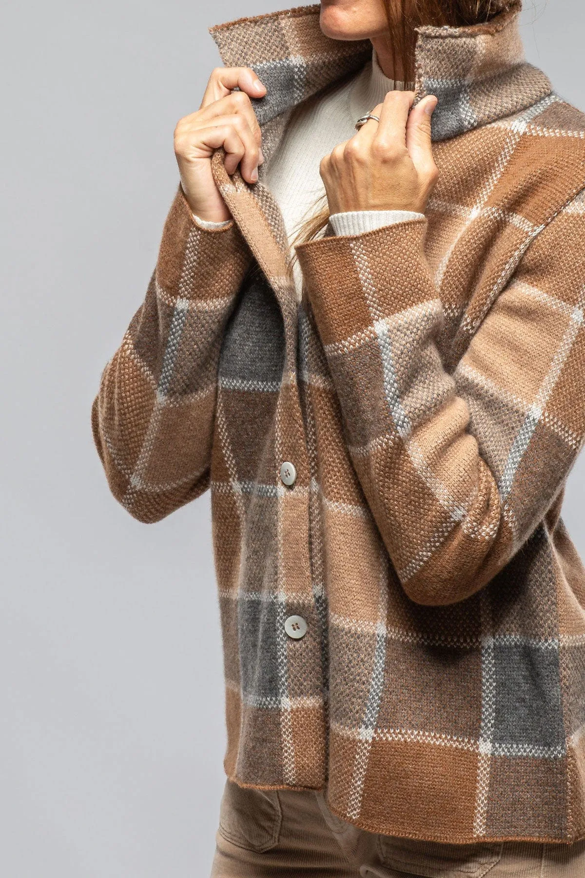 Fulvia Cashmere Plaid Shirt In Brown