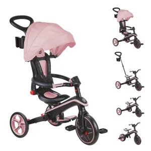 Globber Explorer Trike Foldable 4-in-1  Baby Trike & Kids Balance Bike - Pastel Pink
