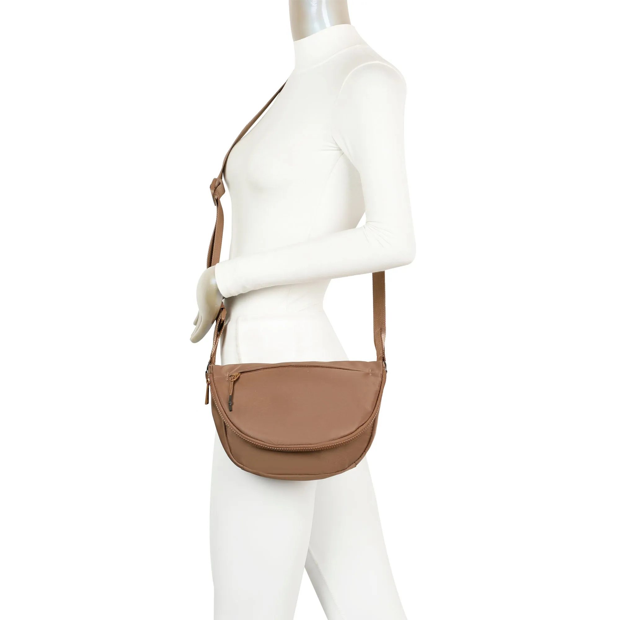 Hailey's Large Half Circle Nylon Bum Fanny Bag - Caramel