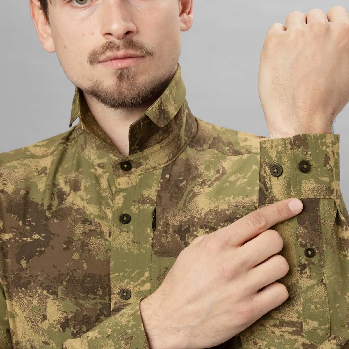 HARKILA Deer Stalker Camo Long Sleeve Shirt - Mens - AXIS MSP  Forest Green