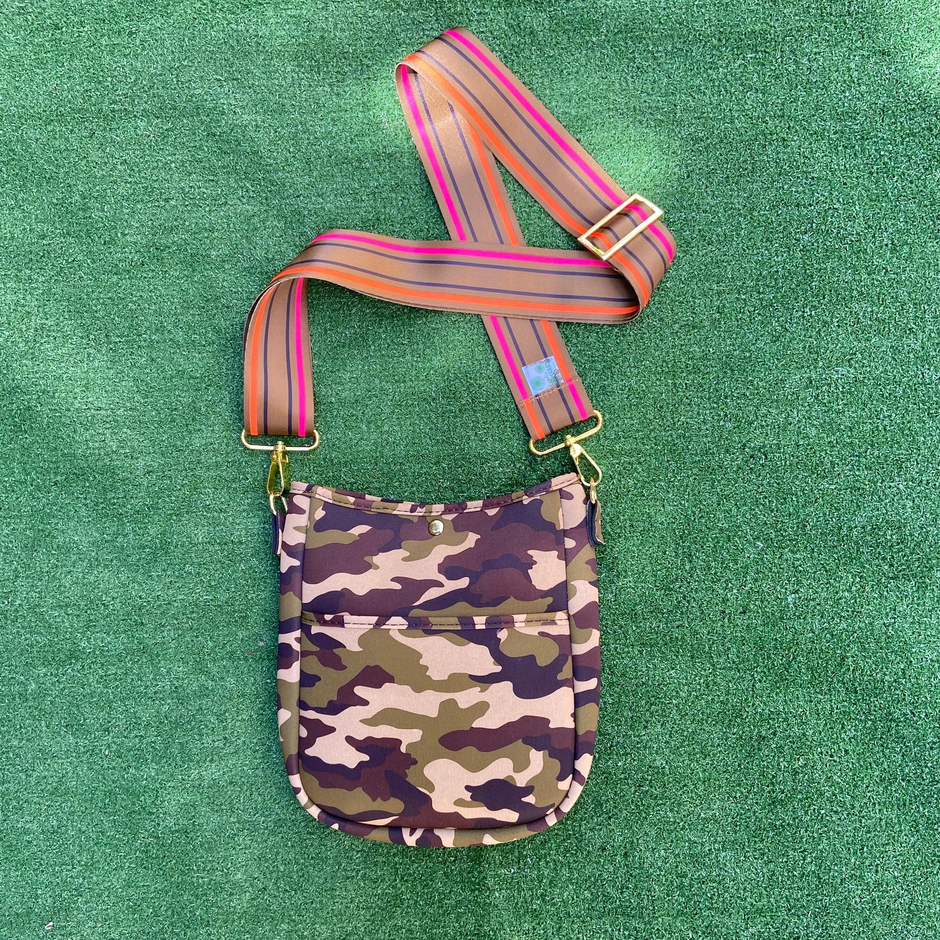 HARLIE Neoprene Camo Messenger Bag
