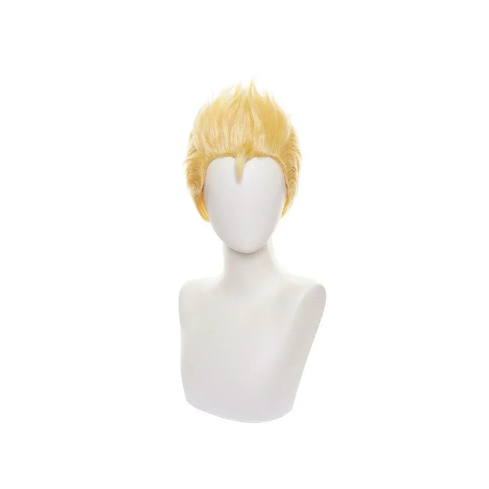 Hazbin Hotel Lucifer Cosplay Gold Wig Heat Resistant Synthetic Hair Accessories Props