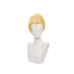 Hazbin Hotel Lucifer Cosplay Gold Wig Heat Resistant Synthetic Hair Accessories Props