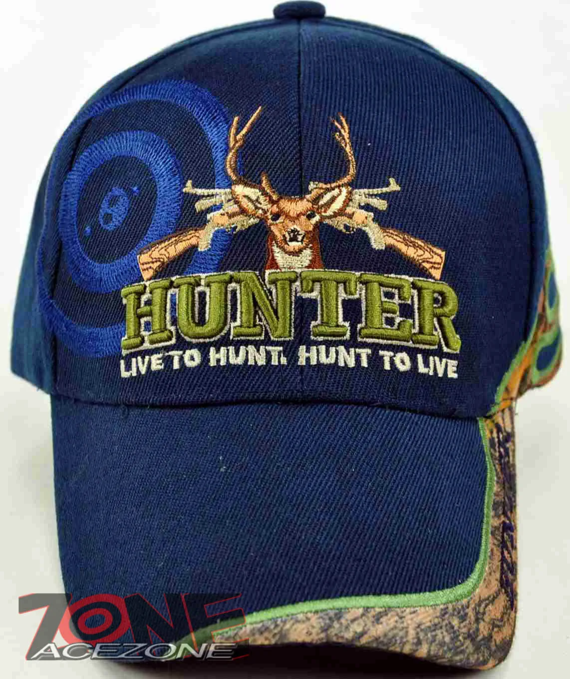 HUNTER LIVE TO HUNT DEER BUCK OUTDOOR SPORTS CAP HAT NAVY