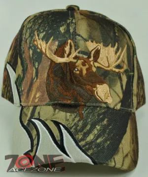HUNTER MOOSE OUTDOOR SPORTS FLAME CAP HAT CAMO