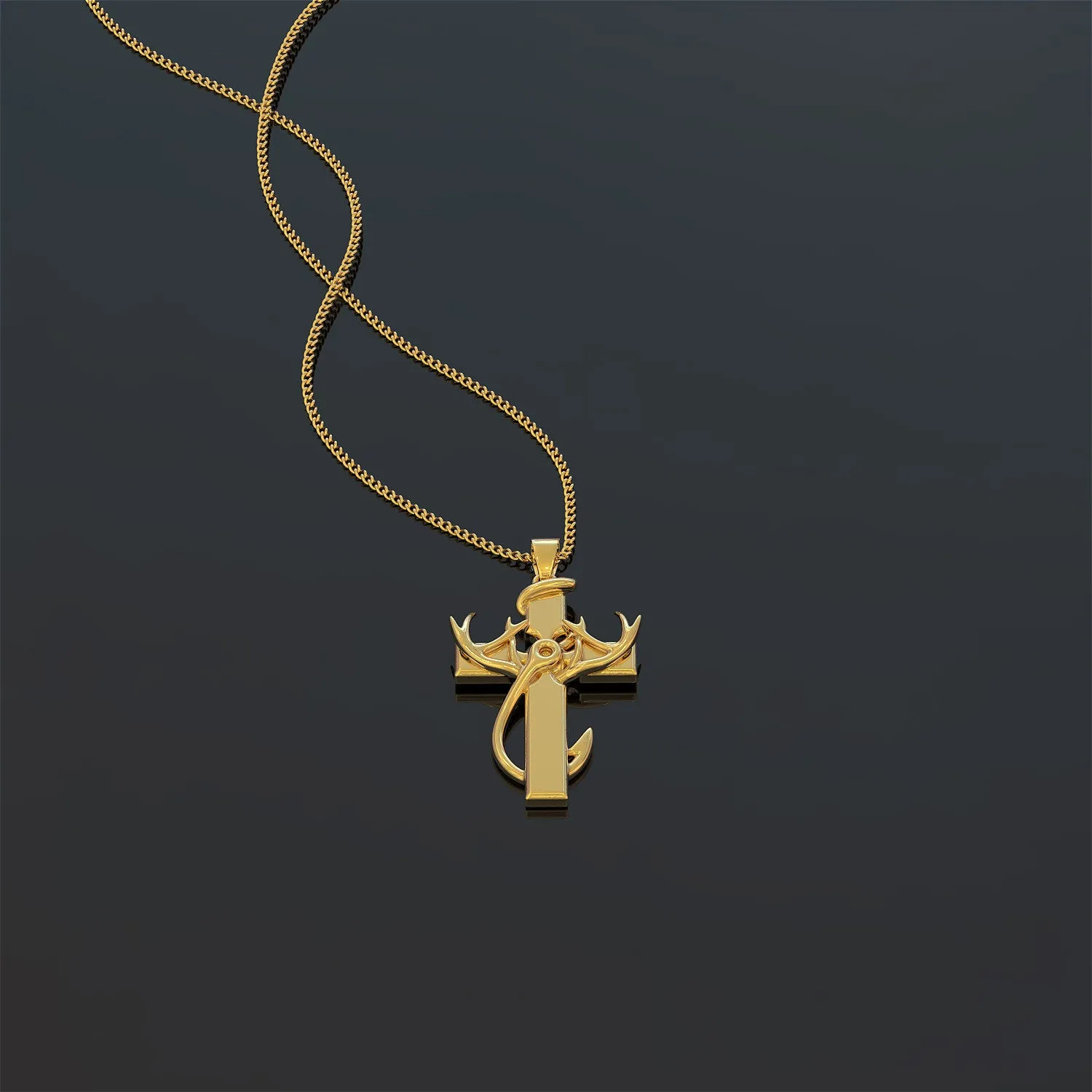 Hunting, Faith & Fishing Pendant Necklace