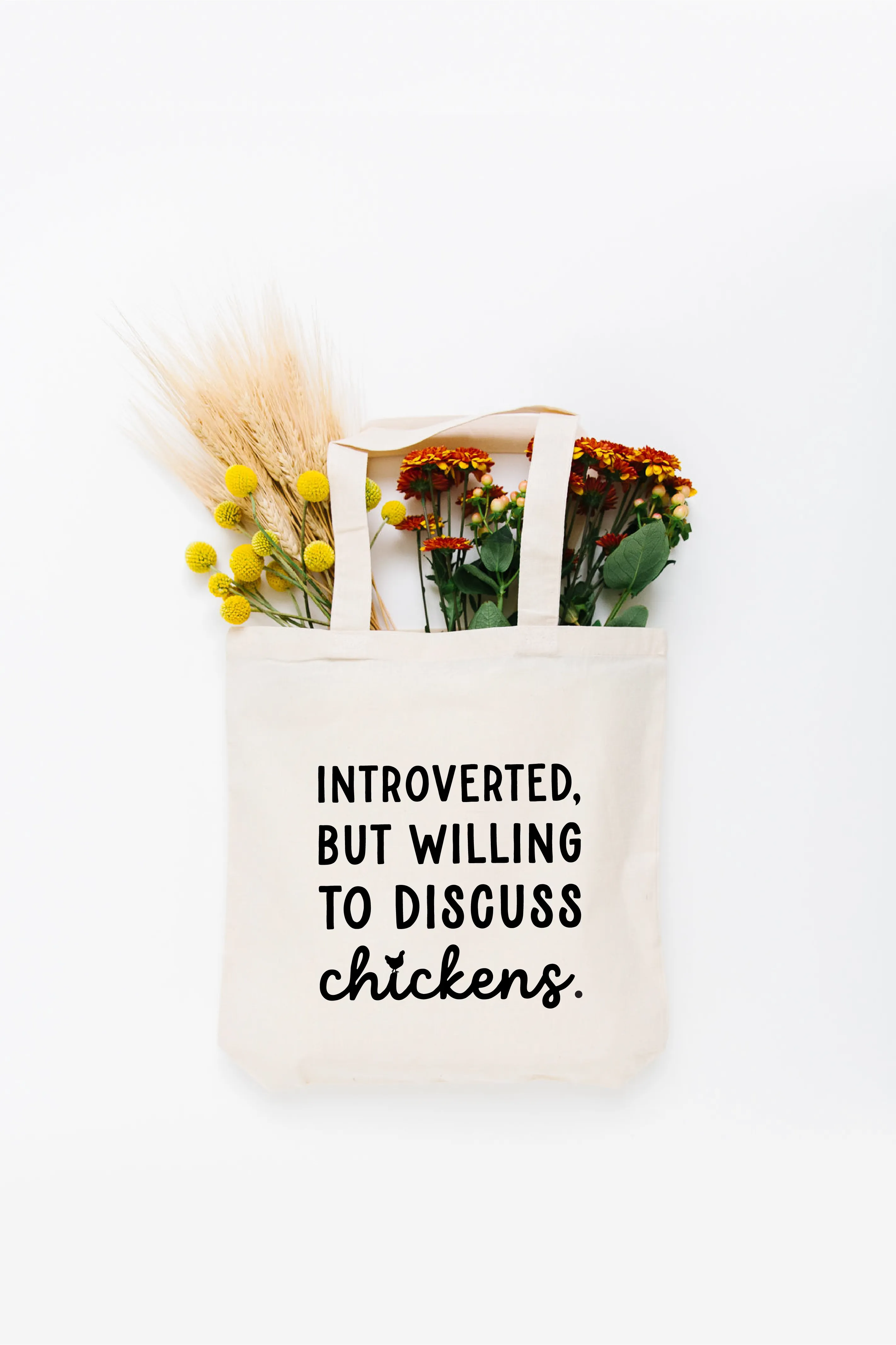 Introverted But Willing to Discuss Chickens Tote Bag