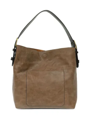 Joy Susan Classic Hobo Handbag- Cocoa / Black Handle