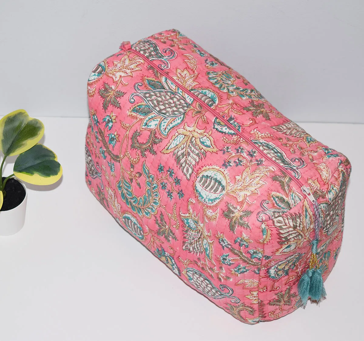 Jumbo Waterproof Toiletry Bag | Pink Garden