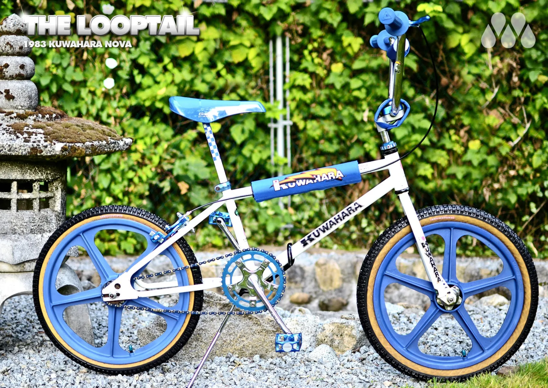 KUWAHARA Lightning Pad-1l BMX Lightning Flame Pad Set V-Type Blue