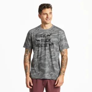 Life is Good Men's Buck Buck Moose Allover Printed Crusher Tee