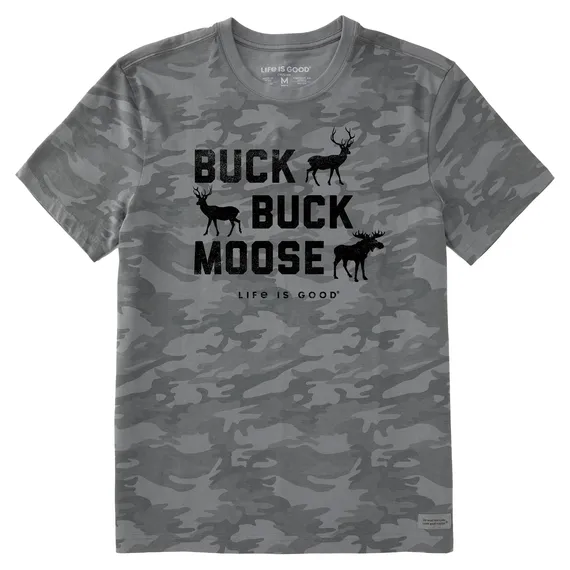 Life is Good Men's Buck Buck Moose Allover Printed Crusher Tee