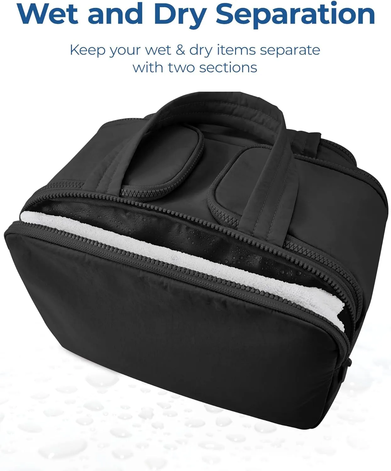 Lightweight Wide-open Travel Toiletry Bag for Women with Handle