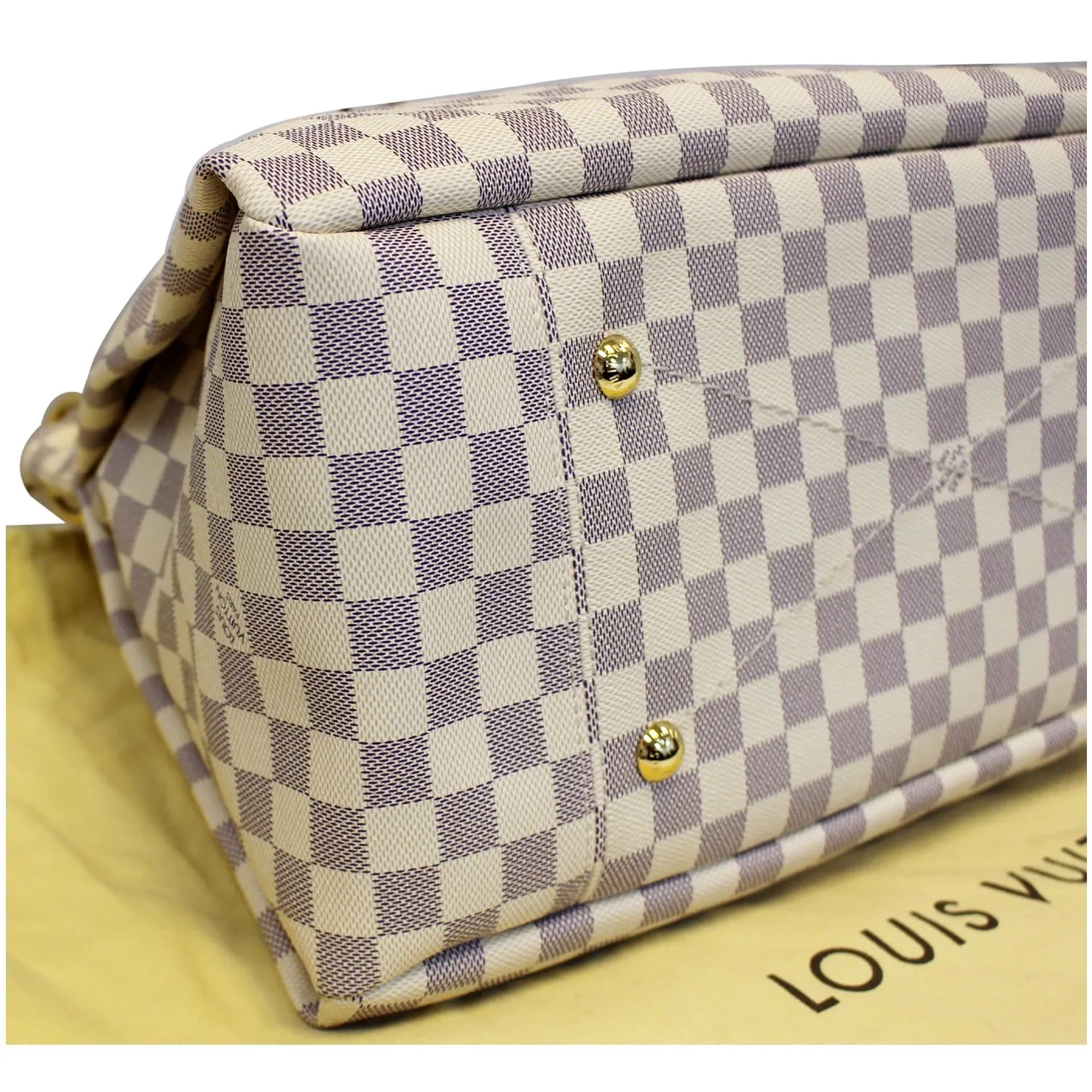 LOUIS VUITTON Artsy MM Damier Azur Shoulder Bag White